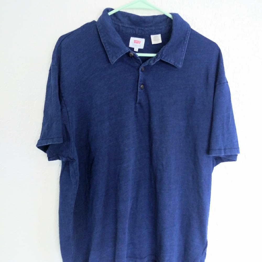 [ LEVI'S xl navy blue polo shirt ]